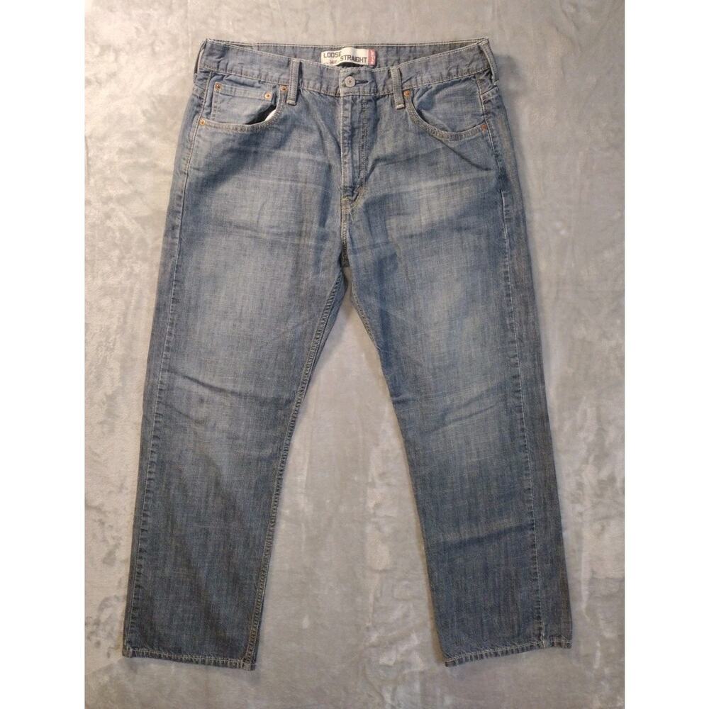 Vintage Levis 569 Jeans Mens 36x30 Loose Straight Med Wash Western Cowboy Casual